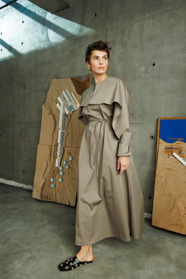 Vizon Aller Detaylı Elbise - KUAD