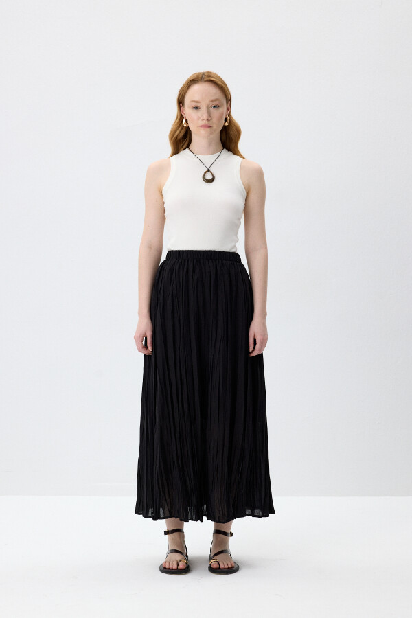 Siyah Vual Crush Etek - KUAD