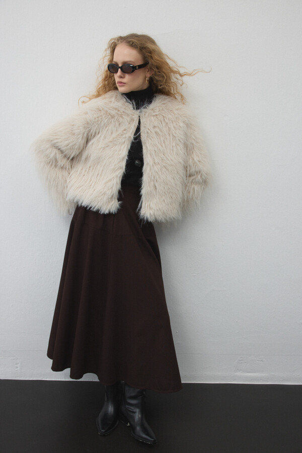 Ekru Suni Kürklü Kaban - KUAD