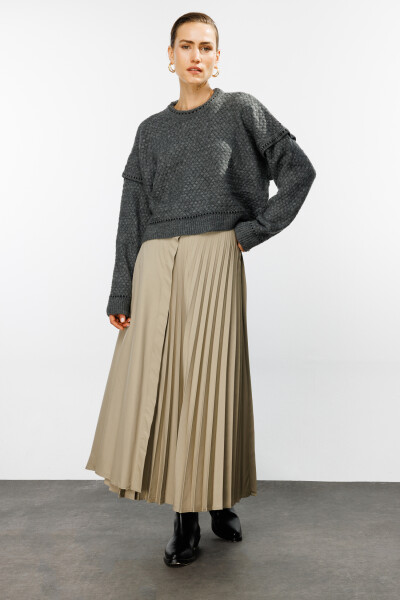 Mink Pleated Detail Skirt 