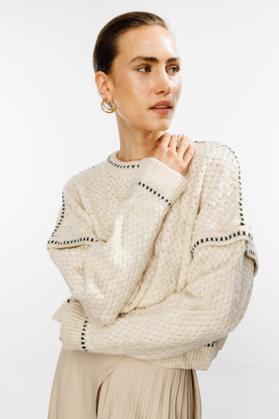 Beige Soft Knit Sweater 