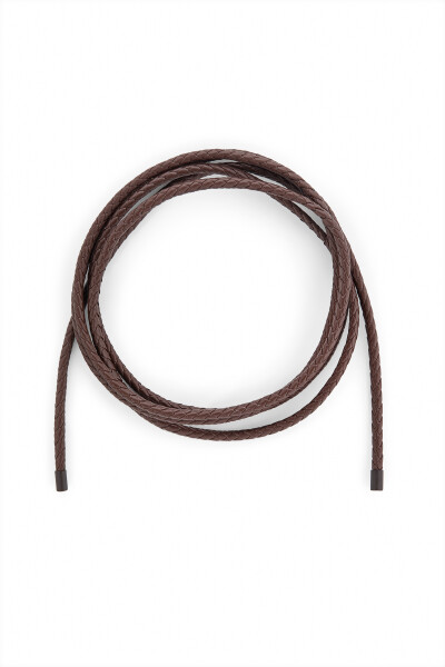 Brown Braided Faux Leather Belt 