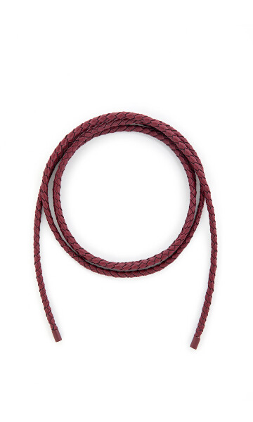 Burgundy Braided Faux Leather Belt 