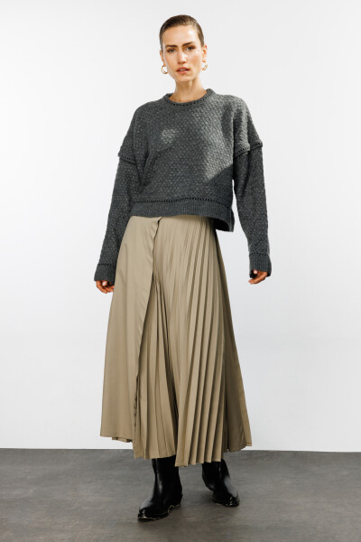 Mink Pleated Detail Skirt 